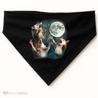 Three Opposum Moon 3 Possum Dead Moon Weird Cursed Meme USA-Made Doggie Bandana thumb 0