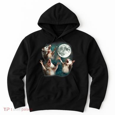 Three Opposum Moon 3 Possum Dead Moon Weird Cursed Meme Hoodie