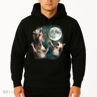 Three Opposum Moon 3 Possum Dead Moon Weird Cursed Meme Hoodie thumb 2