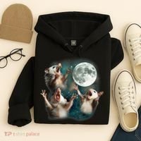 Three Opposum Moon 3 Possum Dead Moon Weird Cursed Meme Hoodie thumb 4