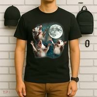 Three Opposum Moon 3 Possum Dead Moon Weird Cursed Meme T-Shirt thumb 6