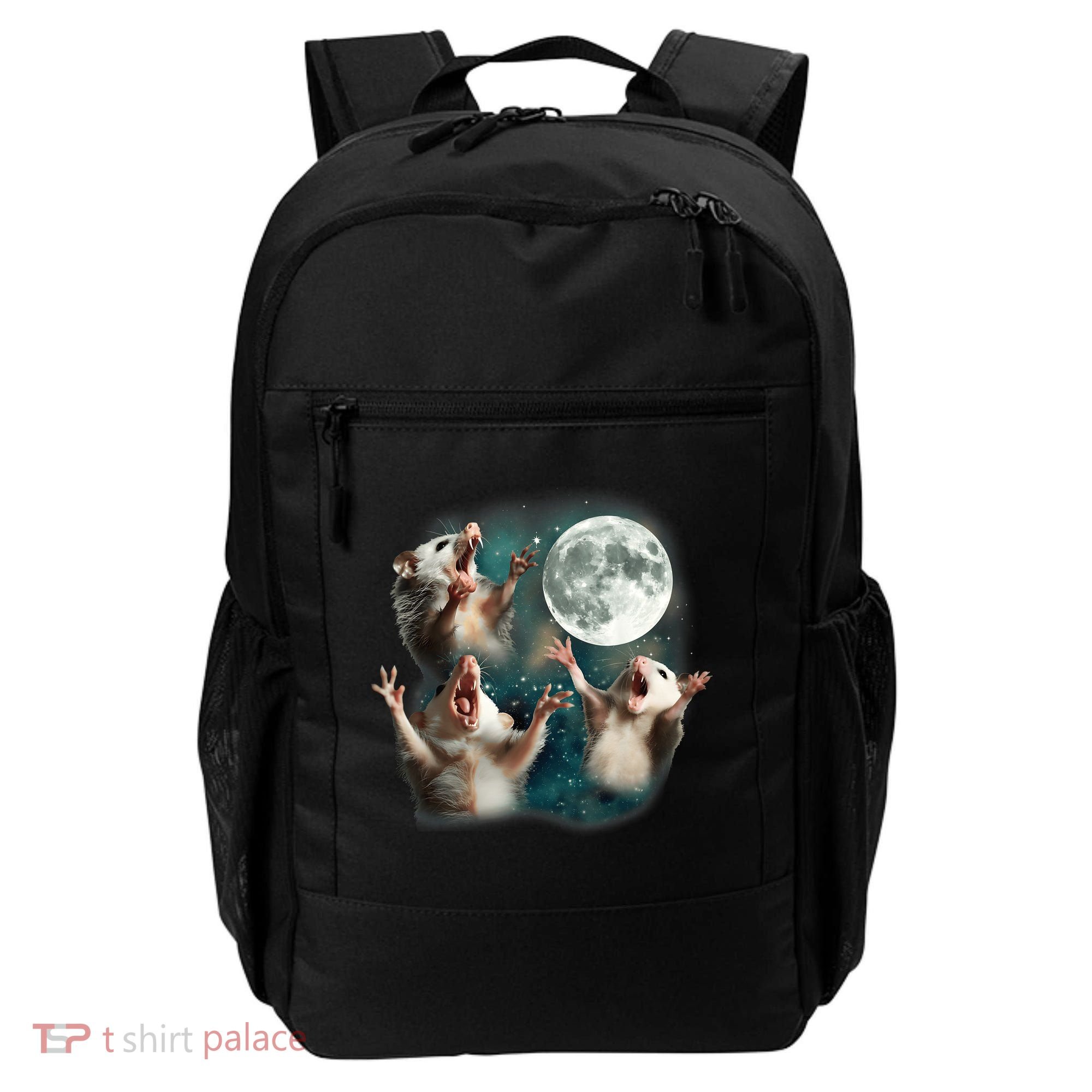 Three Opposum Moon 3 Possum Dead Moon Weird Cursed Meme Backpack