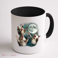 Three Opposum Moon 3 Possum Dead Moon Weird Cursed Meme Coffee Mug thumb 1