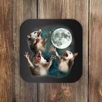 Three Opposum Moon 3 Possum Dead Moon Weird Cursed Meme Coaster thumb 0