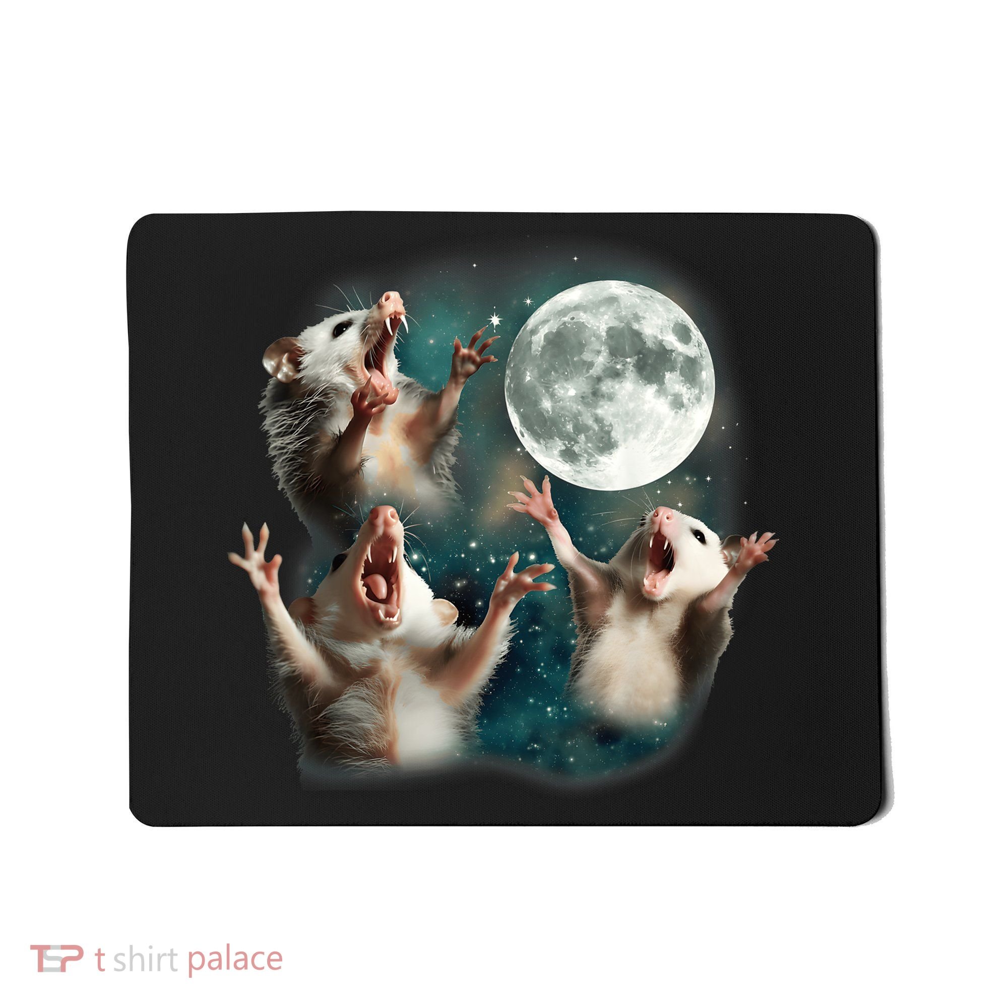 Three Opposum Moon 3 Possum Dead Moon Weird Cursed Meme Mousepad