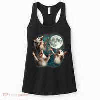 Three Opposum Moon 3 Possum Dead Moon Weird Cursed Meme Women's Tank Top thumb 0