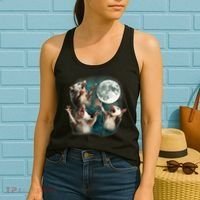 Three Opposum Moon 3 Possum Dead Moon Weird Cursed Meme Women's Tank Top thumb 2
