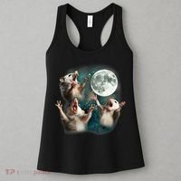 Three Opposum Moon 3 Possum Dead Moon Weird Cursed Meme Women's Tank Top thumb 3