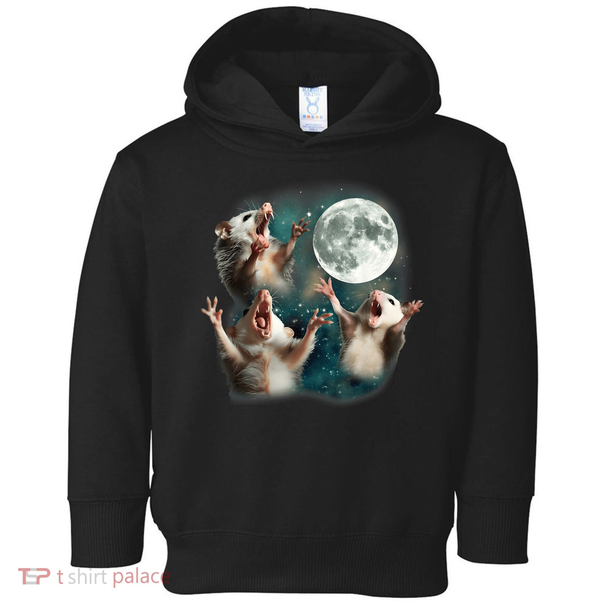 Three Opposum Moon 3 Possum Dead Moon Weird Cursed Meme Toddler Hoodie