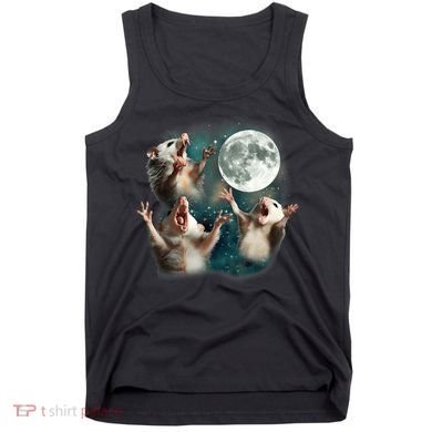 Three Opposum Moon 3 Possum Dead Moon Weird Cursed Meme Tank Top