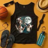Three Opposum Moon 3 Possum Dead Moon Weird Cursed Meme Tank Top thumb 4