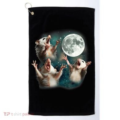 Three Opposum Moon 3 Possum Dead Moon Weird Cursed Meme Golf Towel