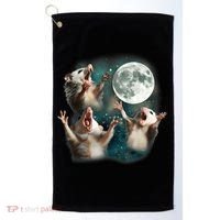 Three Opposum Moon 3 Possum Dead Moon Weird Cursed Meme Golf Towel thumb 0