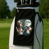 Three Opposum Moon 3 Possum Dead Moon Weird Cursed Meme Golf Towel thumb 2