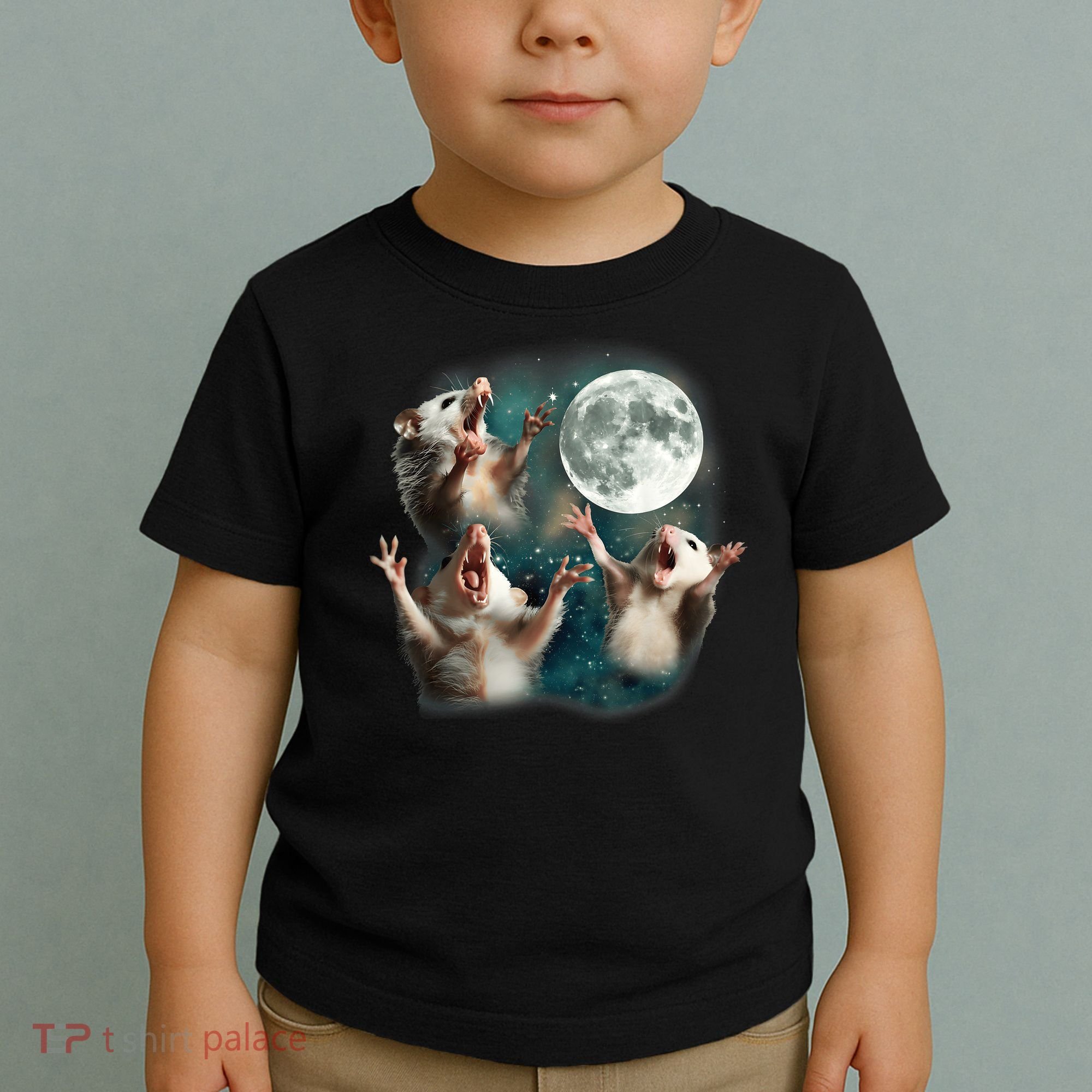 Three Opposum Moon 3 Possum Dead Moon Weird Cursed Meme Toddler T-Shirt