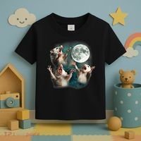 Three Opposum Moon 3 Possum Dead Moon Weird Cursed Meme Toddler T-Shirt thumb 3