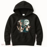 Three Opposum Moon 3 Possum Dead Moon Weird Cursed Meme Kids Hoodie thumb 0