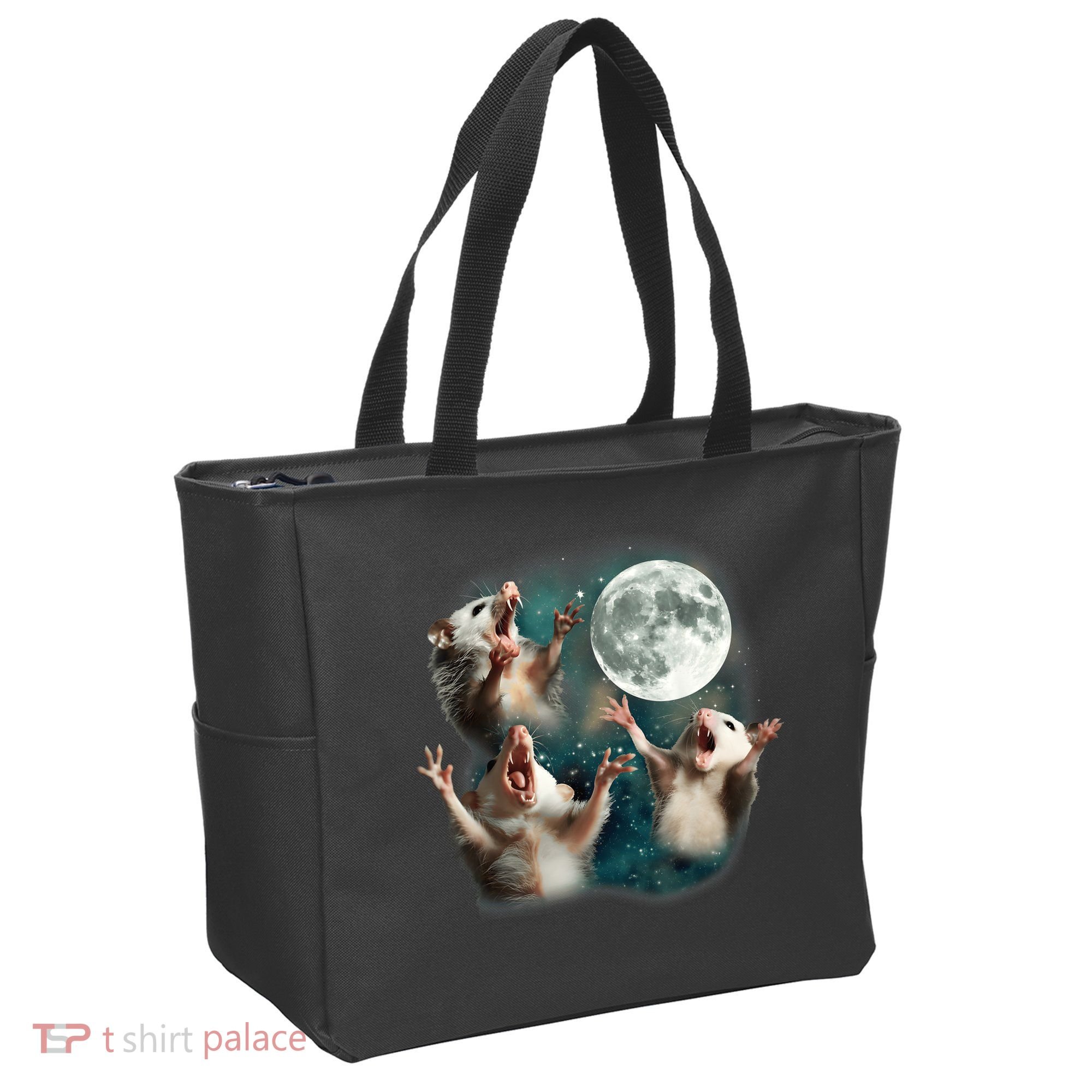 Three Opposum Moon 3 Possum Dead Moon Weird Cursed Meme Tote Bag