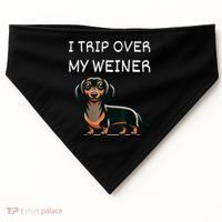 Tripping Over My Weiner Funny Dachshund Doxie Weiner Gift USA-Made Doggie Bandana thumb 0