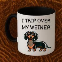 Tripping Over My Weiner Funny Dachshund Doxie Weiner Gift Coffee Mug thumb 2