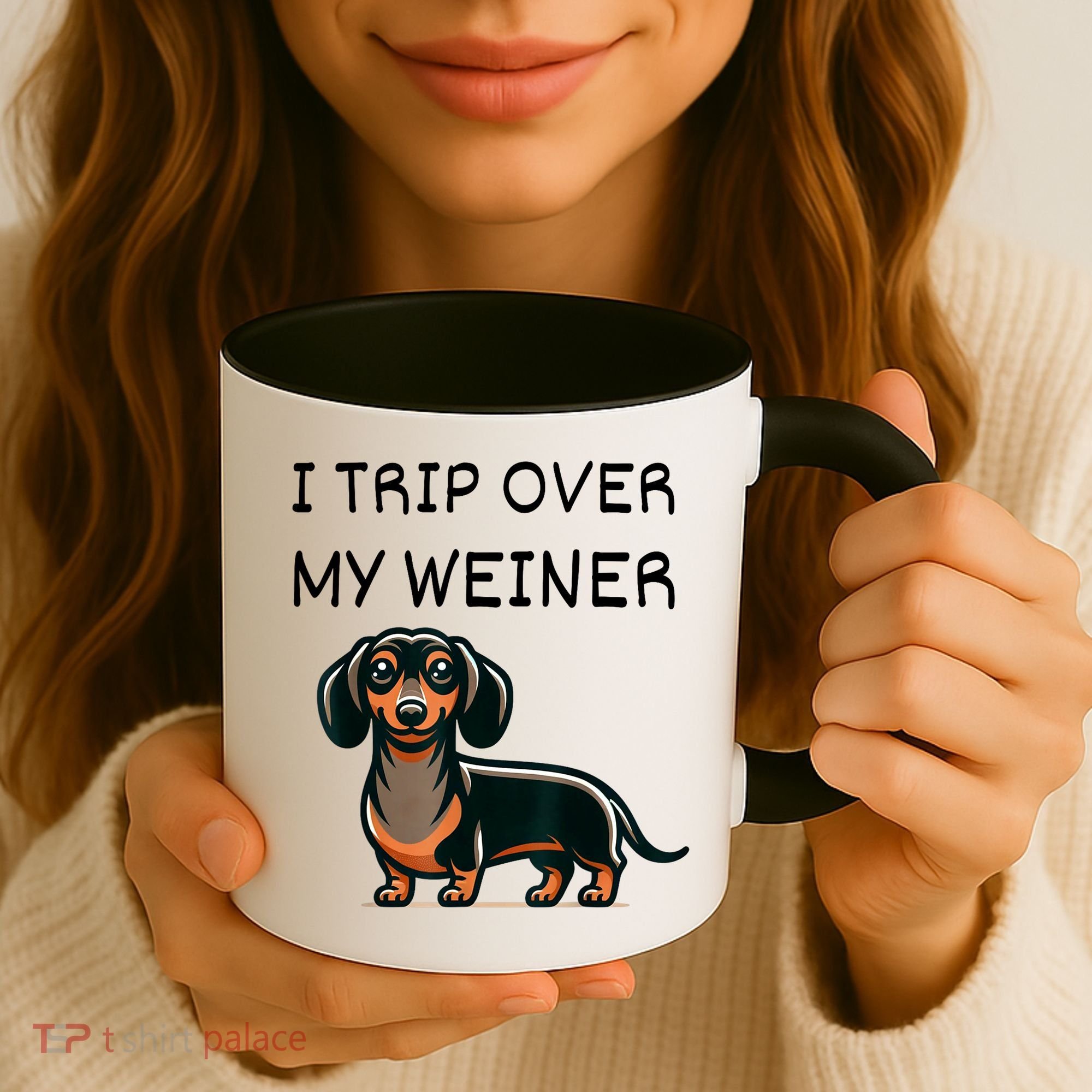 Tripping Over My Weiner Funny Dachshund Doxie Weiner Gift Coffee Mug
