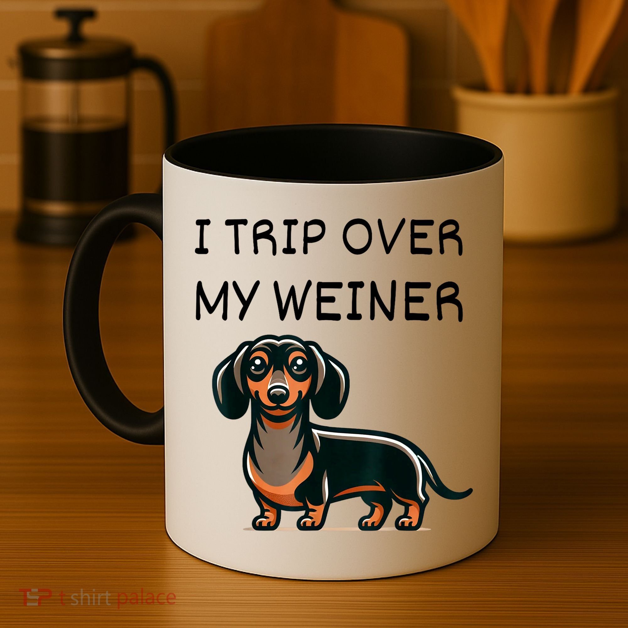 Tripping Over My Weiner Funny Dachshund Doxie Weiner Gift Coffee Mug