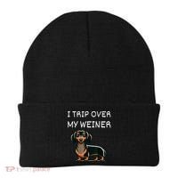 Tripping Over My Weiner Funny Dachshund Doxie Weiner Gift Beanie thumb 0