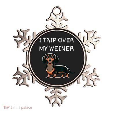 Tripping Over My Weiner Funny Dachshund Doxie Weiner Gift Ornament