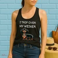 Tripping Over My Weiner Funny Dachshund Doxie Weiner Gift Women's Tank Top thumb 2