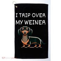 Tripping Over My Weiner Funny Dachshund Doxie Weiner Gift Golf Towel thumb 0