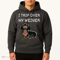 Tripping Over My Weiner Funny Dachshund Doxie Weiner Gift Hoodie thumb 2