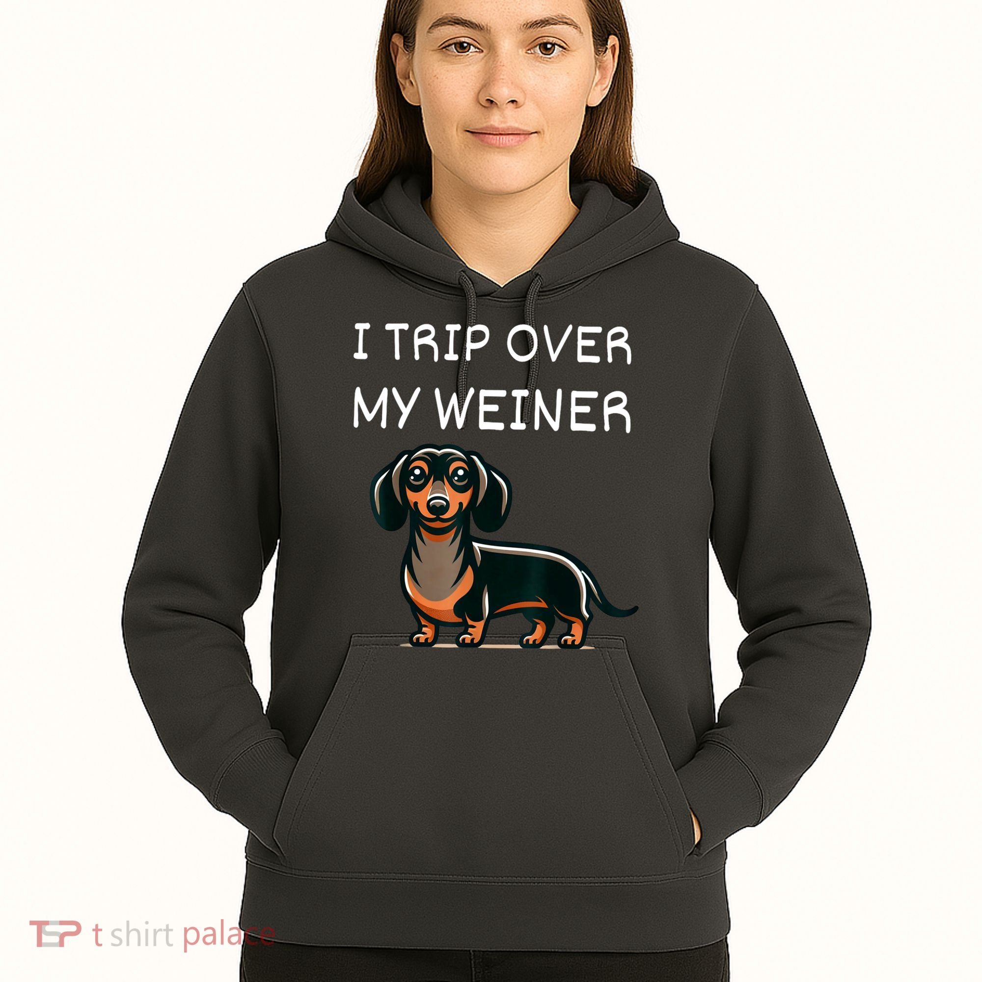 Tripping Over My Weiner Funny Dachshund Doxie Weiner Gift Hoodie