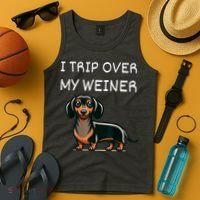 Tripping Over My Weiner Funny Dachshund Doxie Weiner Gift Tank Top thumb 4