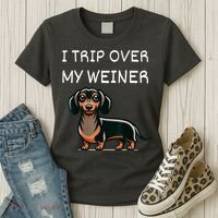 Tripping Over My Weiner Funny Dachshund Doxie Weiner Gift Women's T-Shirt thumb 3