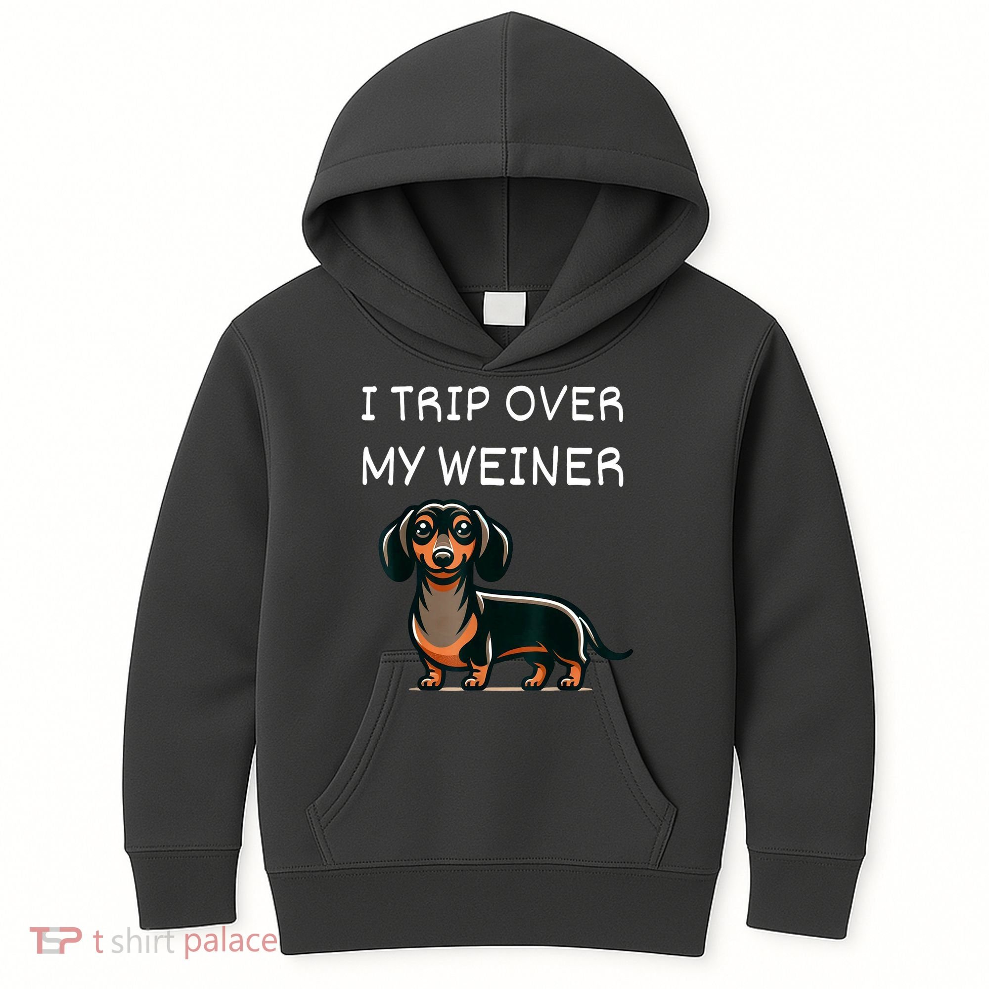 Tripping Over My Weiner Funny Dachshund Doxie Weiner Gift Kids Hoodie