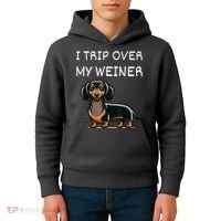 Tripping Over My Weiner Funny Dachshund Doxie Weiner Gift Kids Hoodie thumb 4