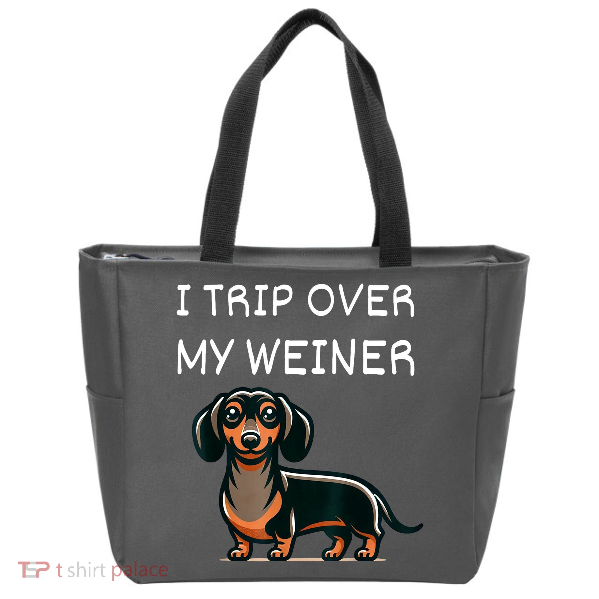 Tripping Over My Weiner Funny Dachshund Doxie Weiner Gift Tote Bag