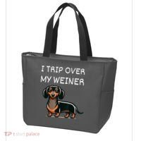 Tripping Over My Weiner Funny Dachshund Doxie Weiner Gift Tote Bag thumb 3