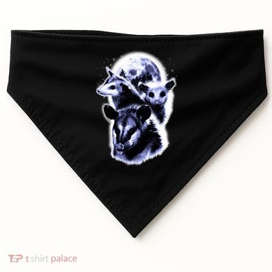 Three Opossum Moon With 3 Possums And Dead Moon Gift USA-Made Doggie Bandana