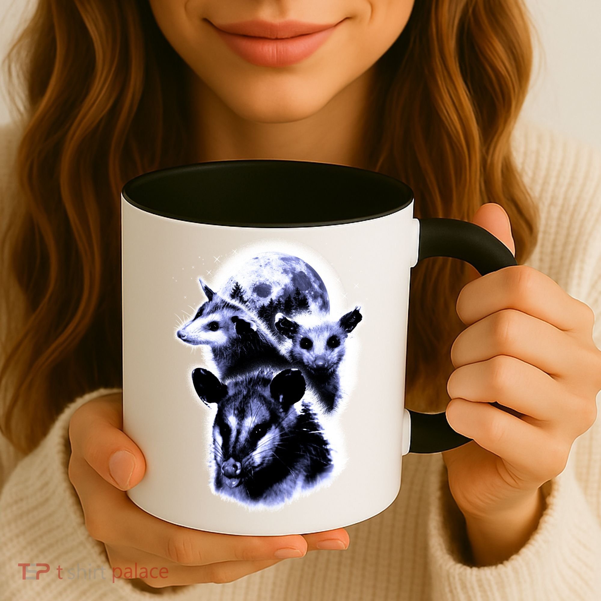 Three Opossum Moon With 3 Possums And Dead Moon Gift Coffee Mug