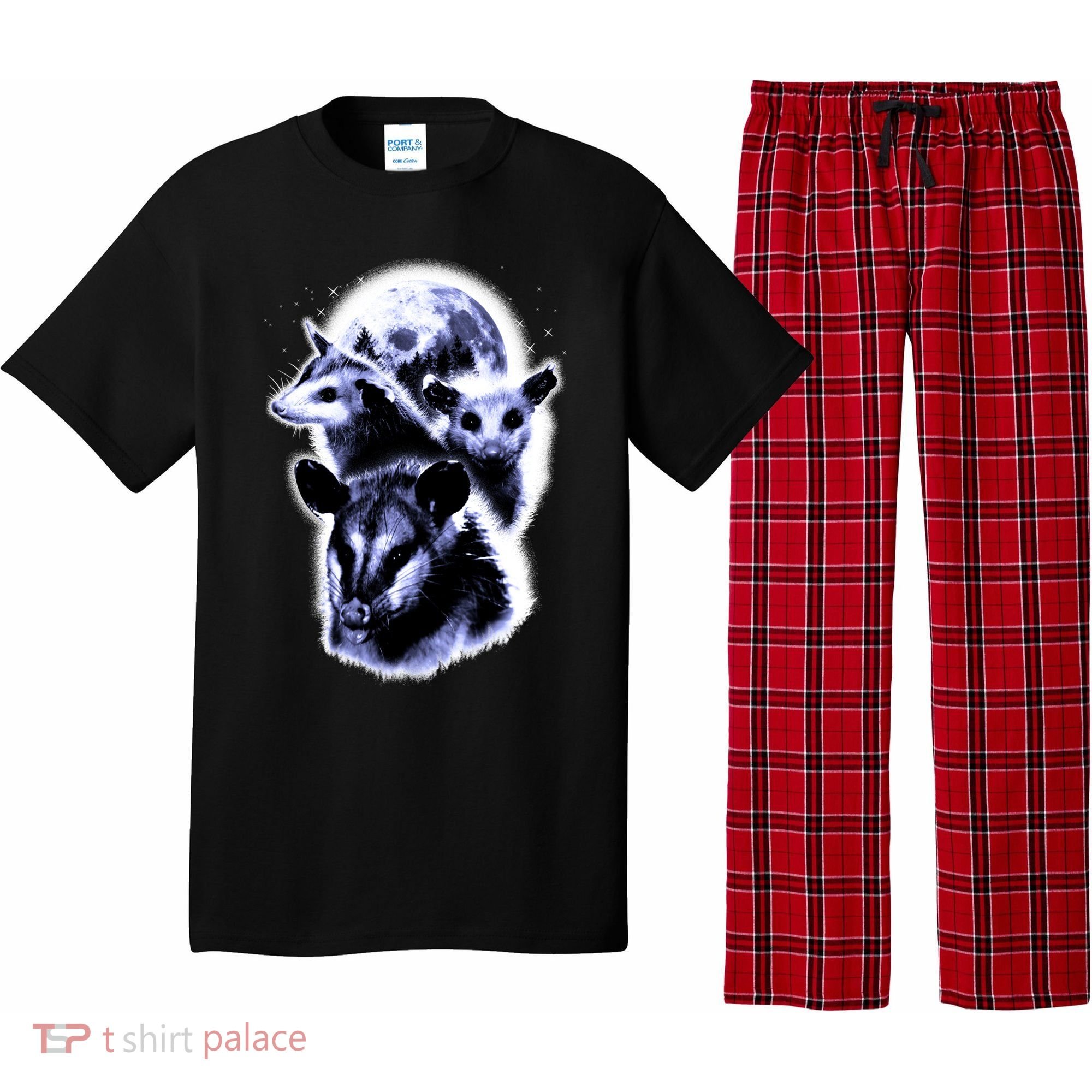 Three Opossum Moon With 3 Possums And Dead Moon Gift Pajama Set