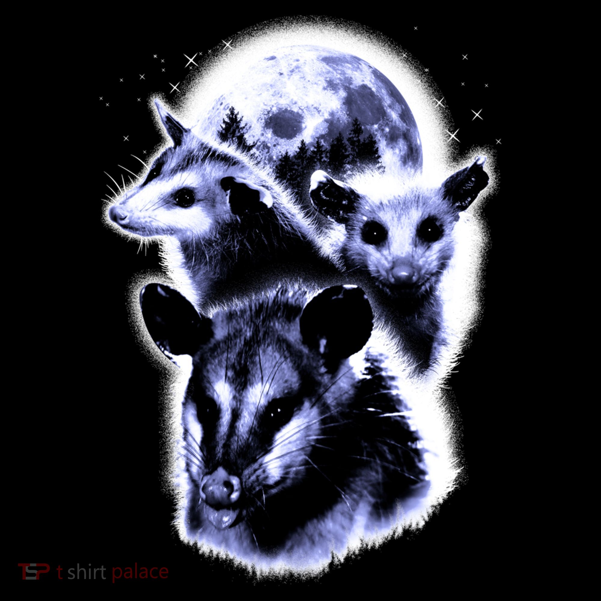 Three Opossum Moon With 3 Possums And Dead Moon Gift Pajama Set