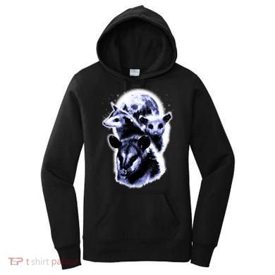 Three Opossum Moon With 3 Possums And Dead Moon Gift Women's Hoodie