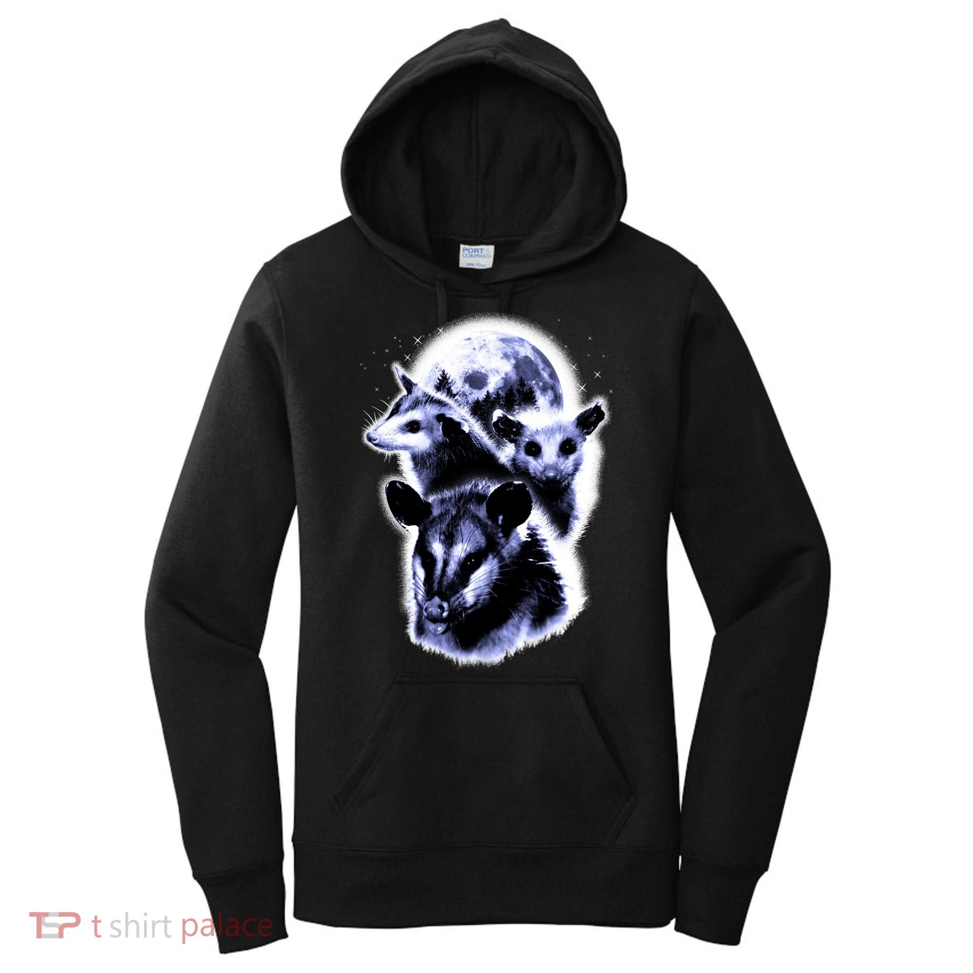 Three Opossum Moon With 3 Possums And Dead Moon Gift Women's Hoodie