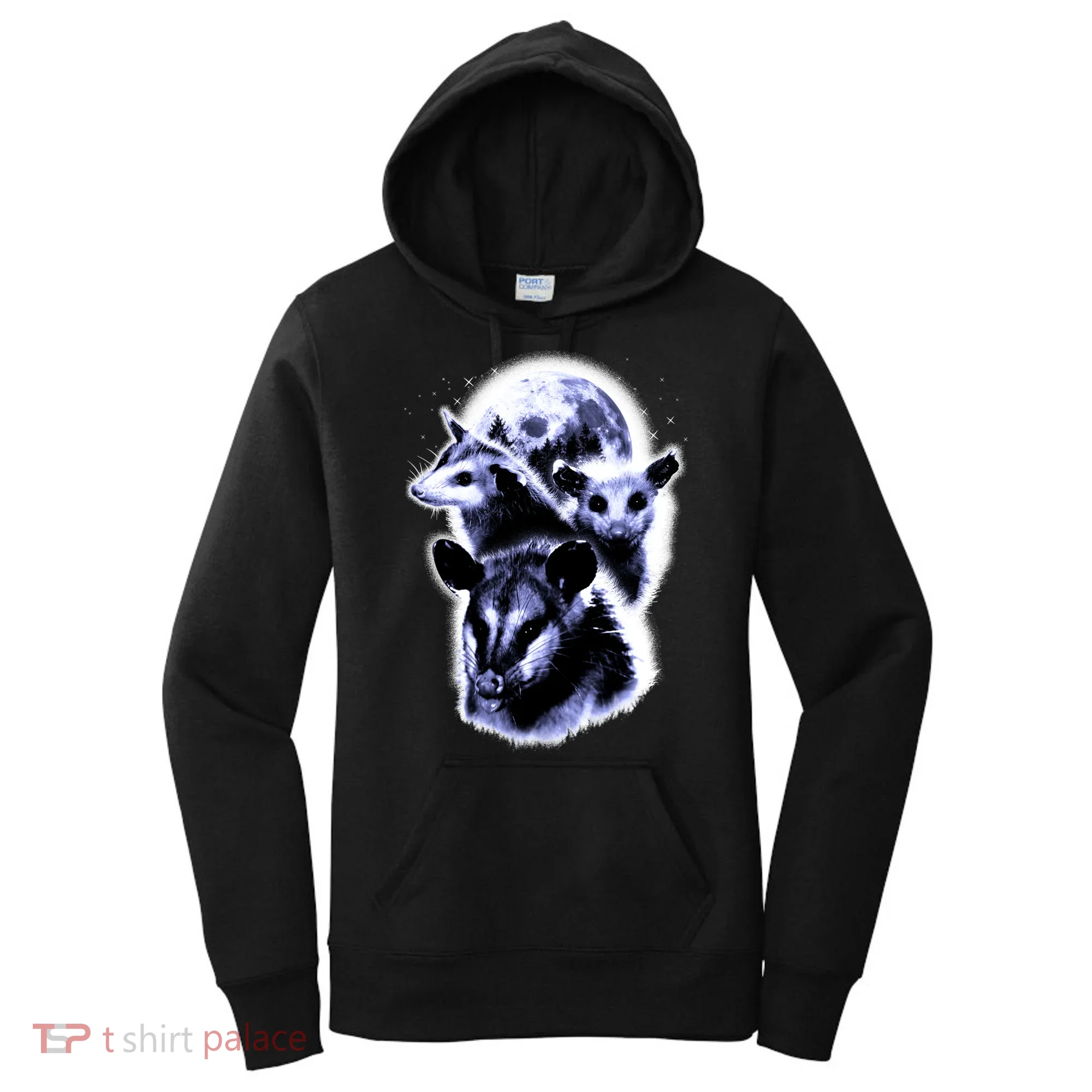 Three Opossum Moon With 3 Possums And Dead Moon Gift Women's Hoodie