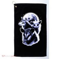 Three Opossum Moon With 3 Possums And Dead Moon Gift Golf Towel thumb 0
