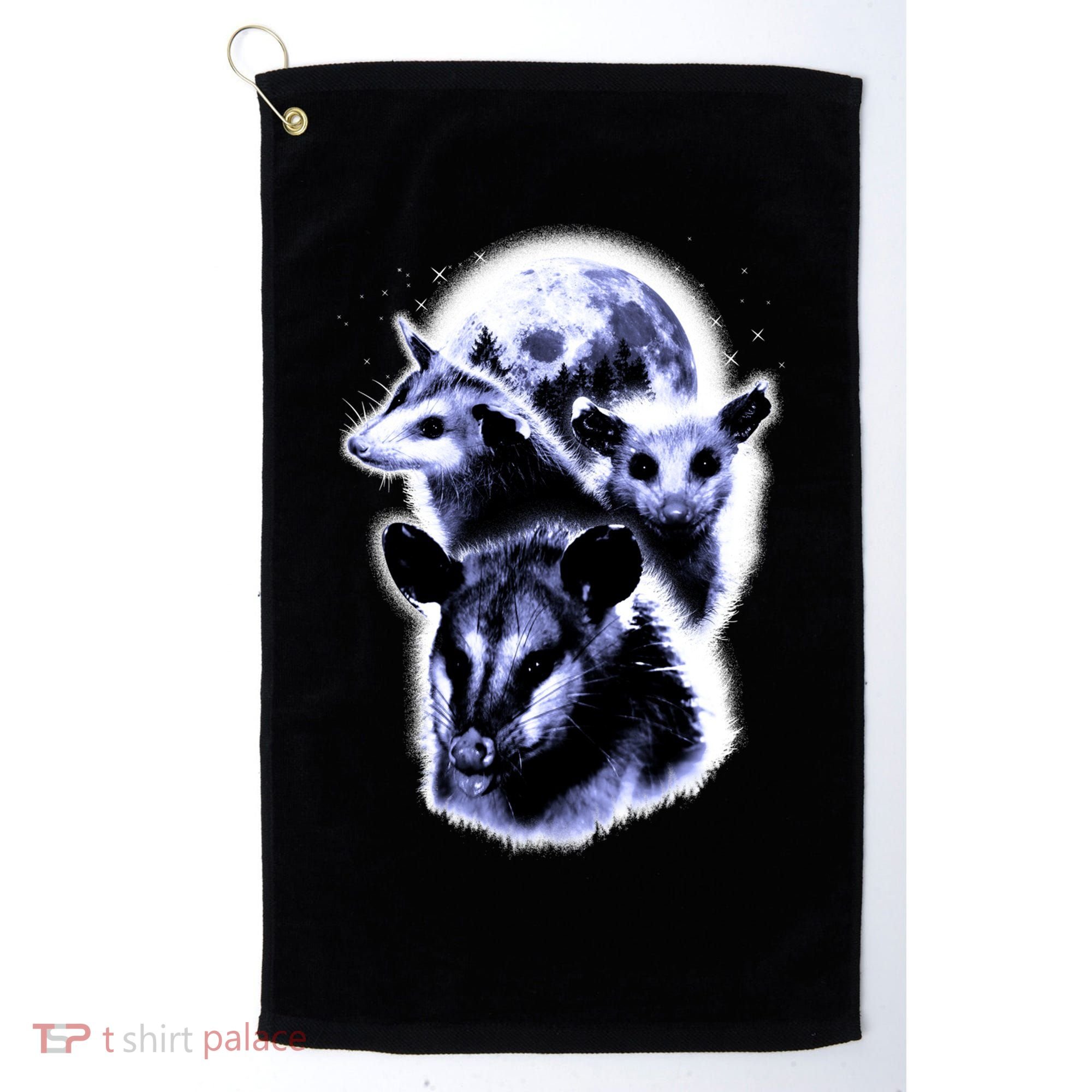 Three Opossum Moon With 3 Possums And Dead Moon Gift Golf Towel