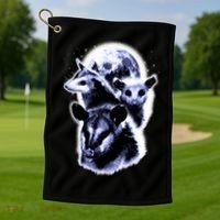 Three Opossum Moon With 3 Possums And Dead Moon Gift Golf Towel thumb 1