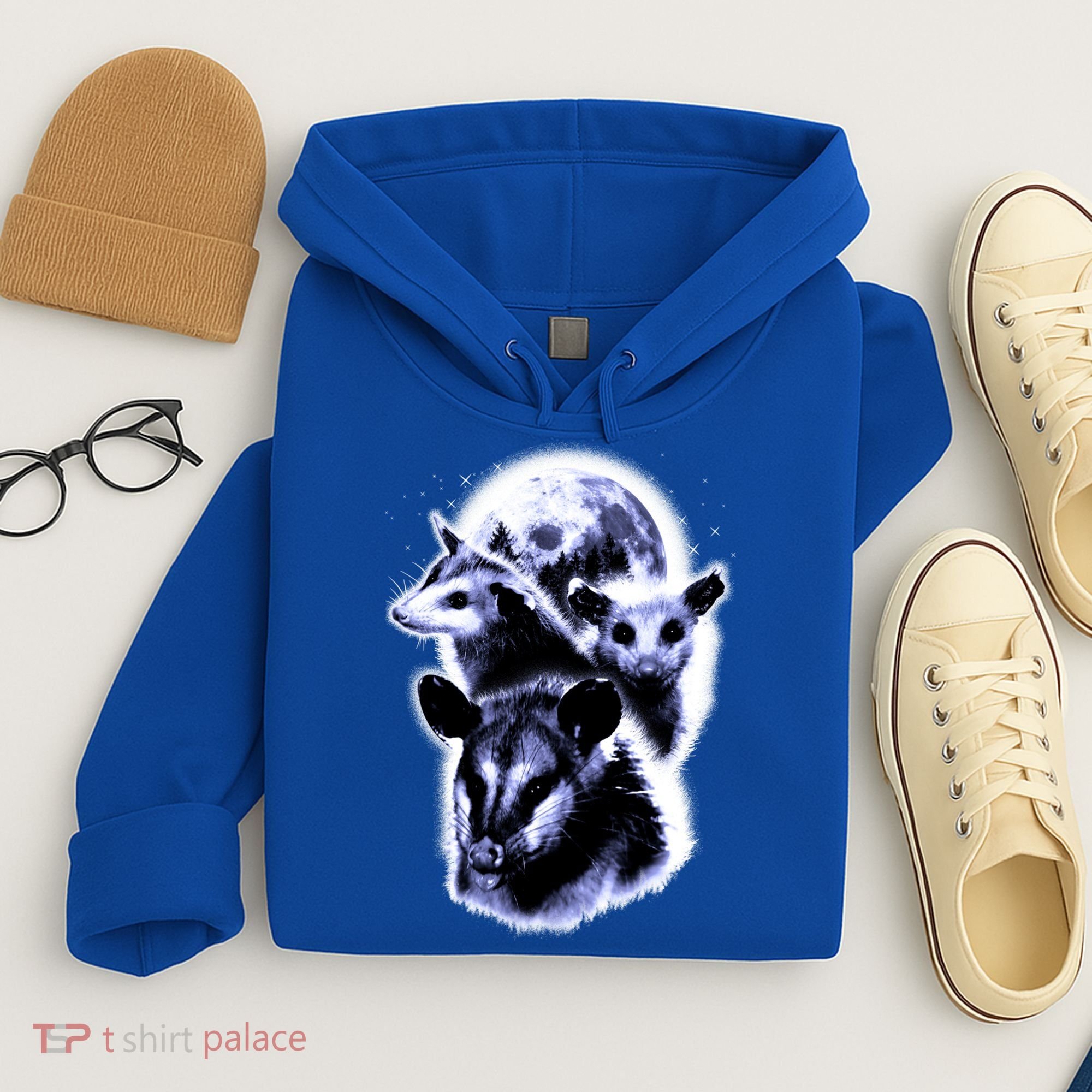 Three Opossum Moon With 3 Possums And Dead Moon Gift Hoodie