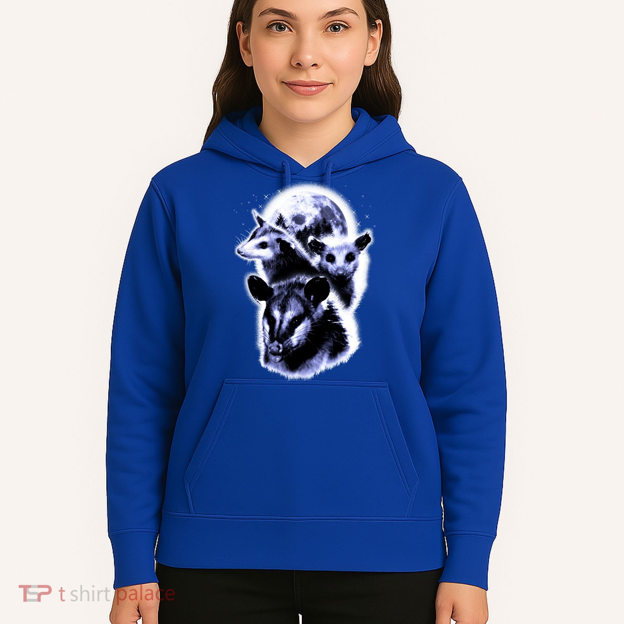 Three Opossum Moon With 3 Possums And Dead Moon Gift Hoodie